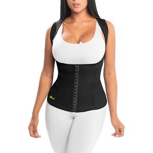 Hot Shapers Black Slim Body Shaper Waist Trainer Body Sculpting Thermal Vest L